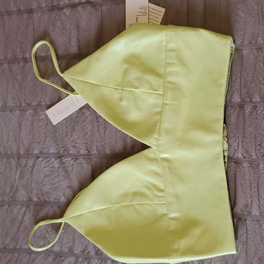 House of Harlow 1960 Lime Green Crop Top and Shorts Set - Picture 2 of 9